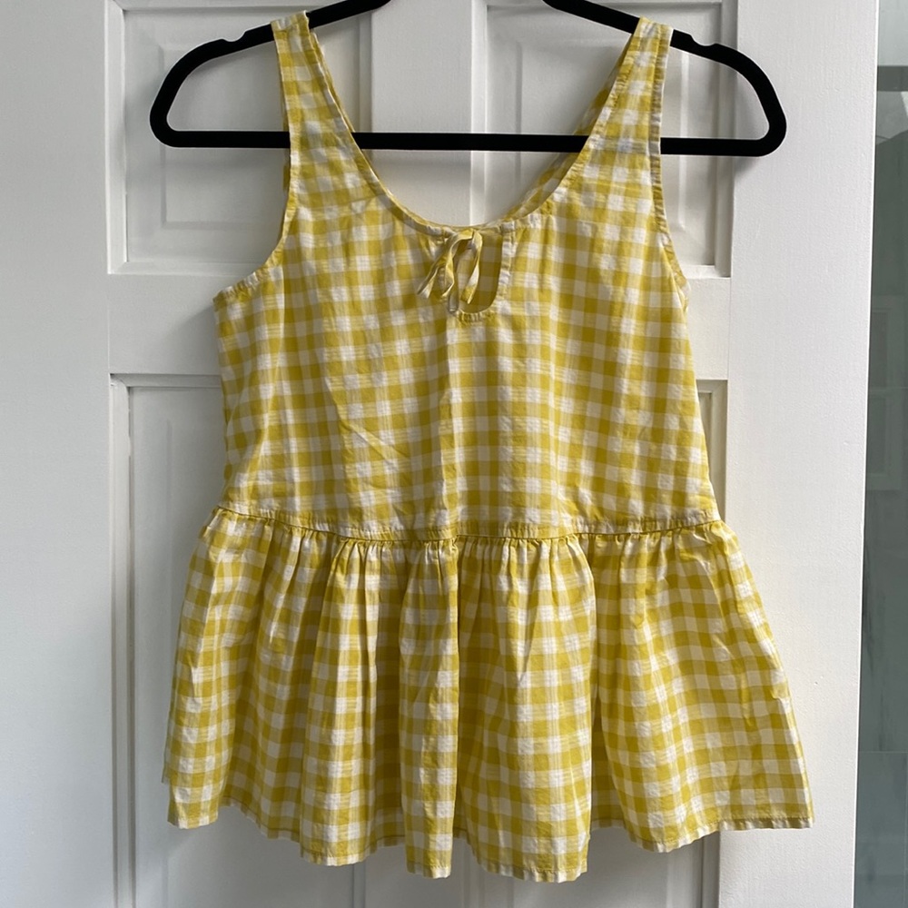 Checkered peplum top